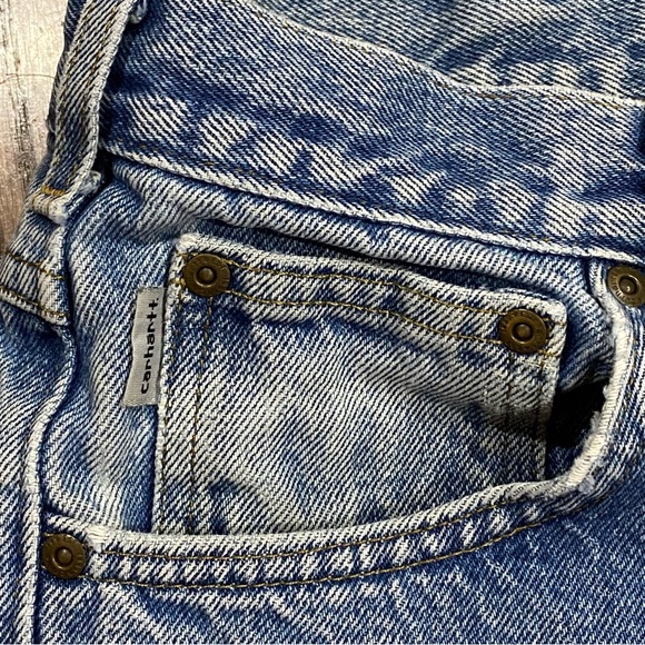 Carhartt Jeans Men’s Size 36x32 Relaxed Fit Medium Wash Denim Work Pants Blue - Picture 7 of 8